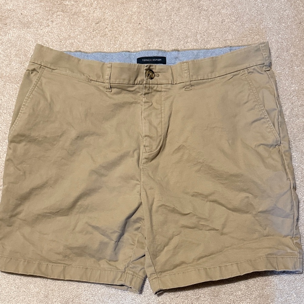 Tommy Hilfiger Khaki Flat Front Men Shorts